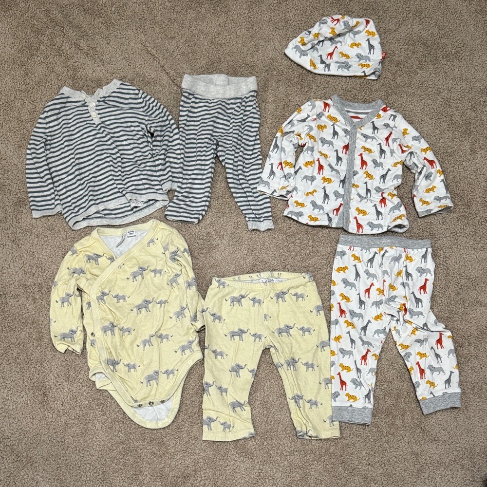 Bundle baby boy 3 matching outfits sets 6 months